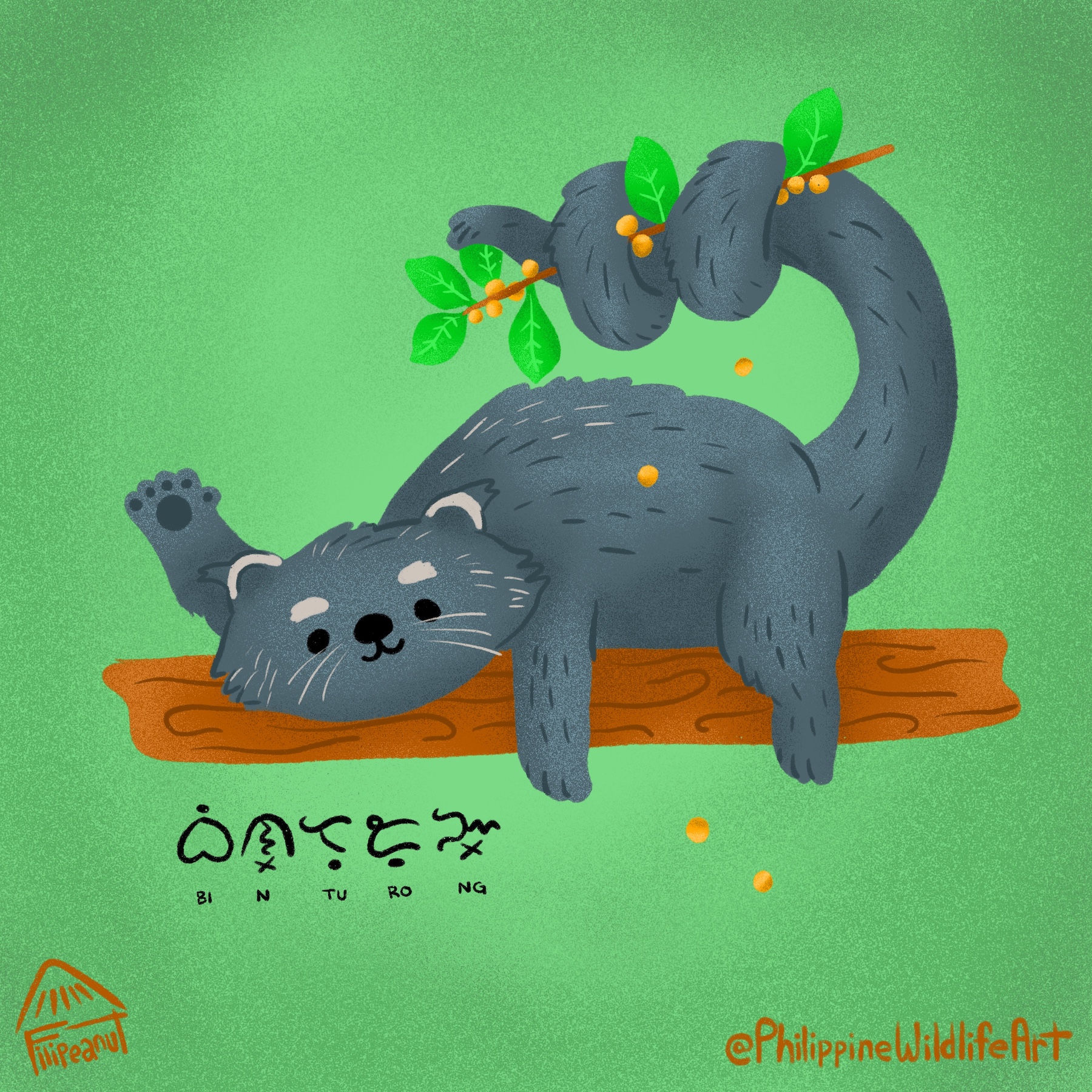 Binturong or Palawan Bearcat - Philippine Wildlife Art